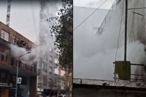 Incendio en edificio: evacuación por balcones